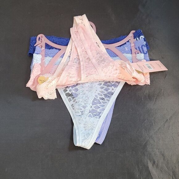 BRAND NEW JUICY COUTURE 5PK DESIGN LACE THONG PANTIE  INTIMATES SETS - Picture 7 of 16